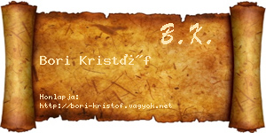 Bori Kristóf névjegykártya