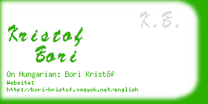 kristof bori business card