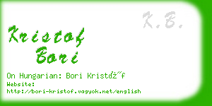 kristof bori business card